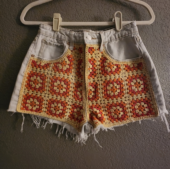 wild fable Pants - Wild Fable Jean Shorts Yello and Orange Distressed Hem